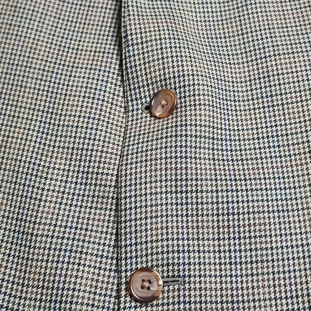 Lauren Ralph Lauren Blazer Mens 54R Brown Houndstooth 100% Wool Sport Coat Suit